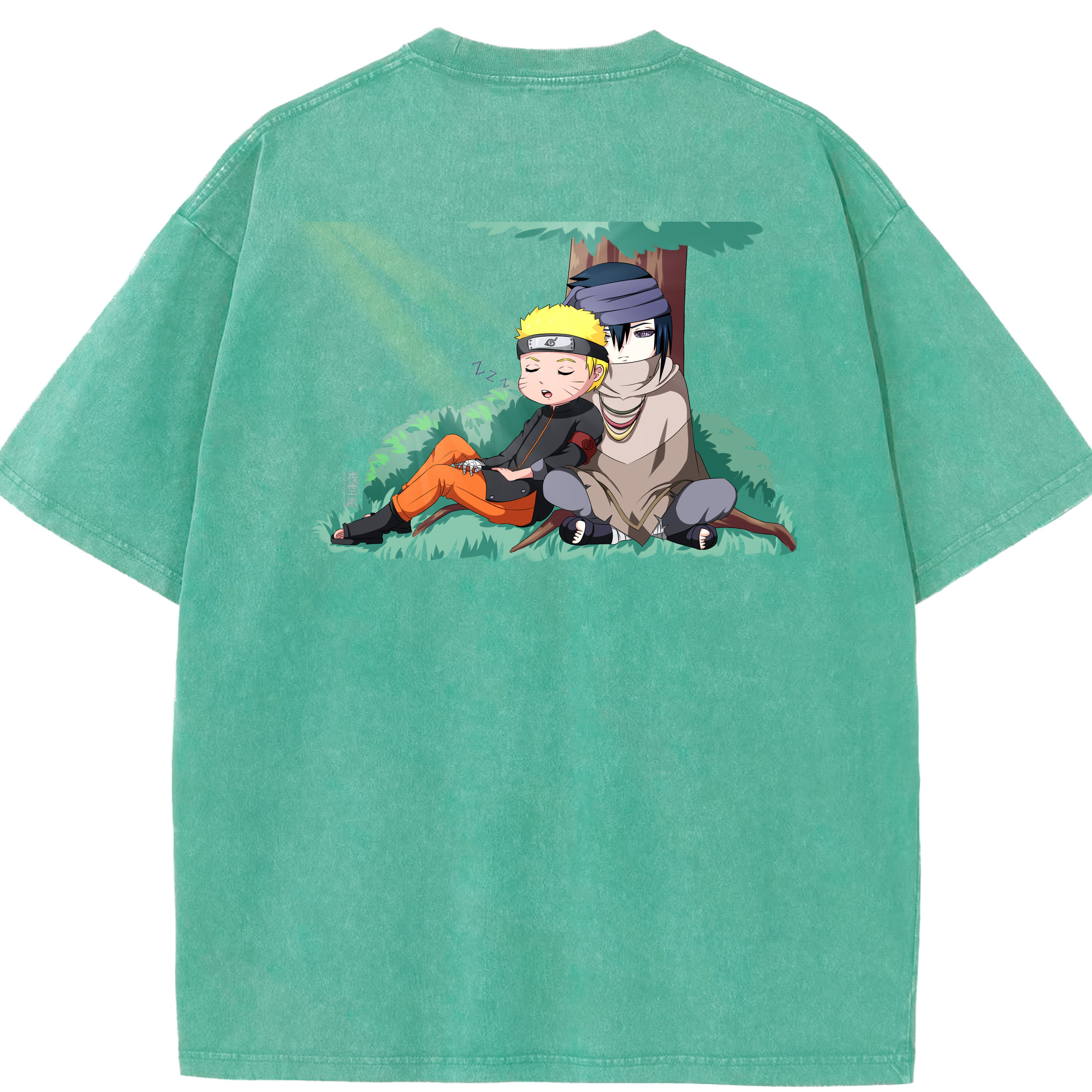 （画像用） NARUTO -ナルト- うずまき ナルト Uzumaki Naruto 綿100% ヴィンテージ風 半袖Tシャツ（背面プリント）